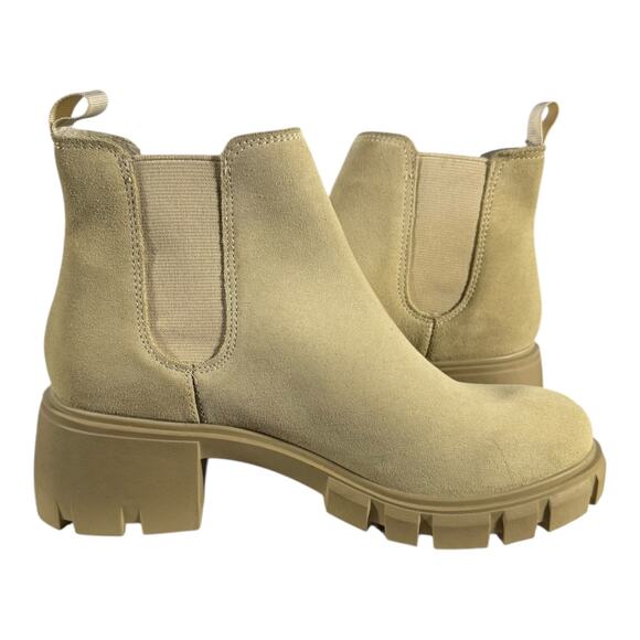 Steve Madden Howler Lug Sole Chelsea Boots Tan Suede Women’s 8.5 Chunky Platform - Picture 7 of 8